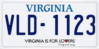 VA license plate VLD1123
