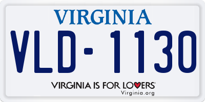 VA license plate VLD1130