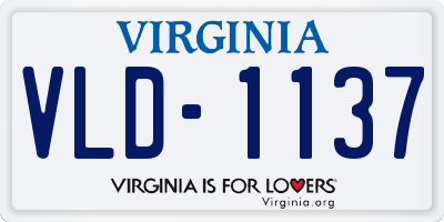 VA license plate VLD1137