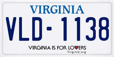 VA license plate VLD1138