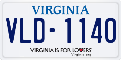 VA license plate VLD1140