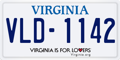 VA license plate VLD1142