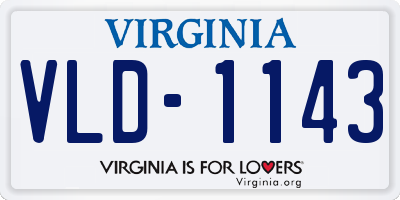 VA license plate VLD1143
