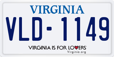 VA license plate VLD1149