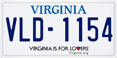 VA license plate VLD1154