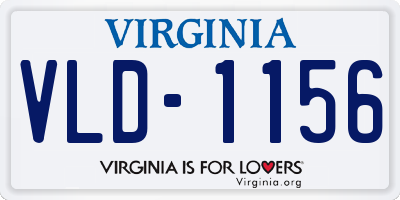 VA license plate VLD1156