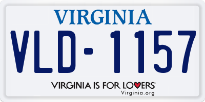 VA license plate VLD1157