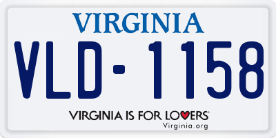 VA license plate VLD1158