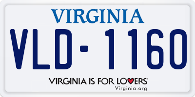 VA license plate VLD1160