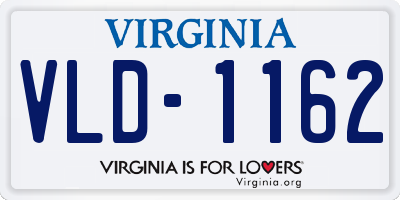 VA license plate VLD1162