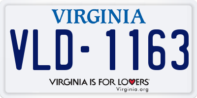VA license plate VLD1163