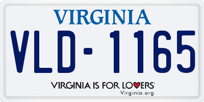 VA license plate VLD1165