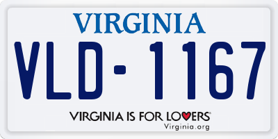 VA license plate VLD1167