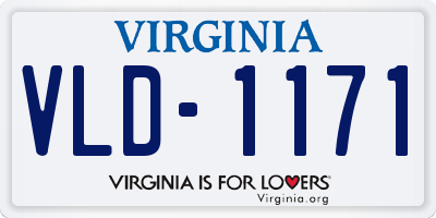 VA license plate VLD1171