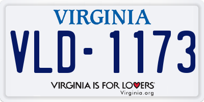 VA license plate VLD1173