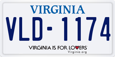 VA license plate VLD1174