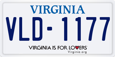 VA license plate VLD1177