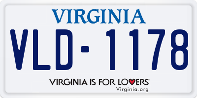 VA license plate VLD1178