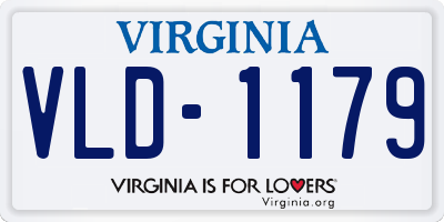 VA license plate VLD1179
