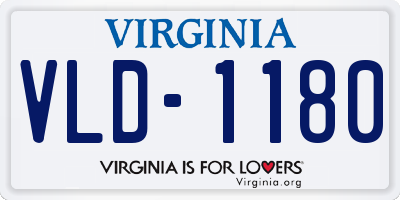 VA license plate VLD1180