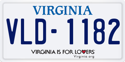 VA license plate VLD1182