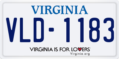VA license plate VLD1183