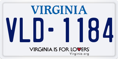 VA license plate VLD1184
