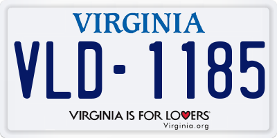 VA license plate VLD1185