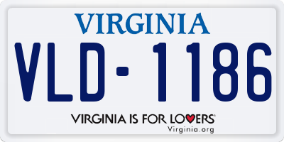VA license plate VLD1186