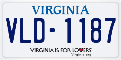 VA license plate VLD1187