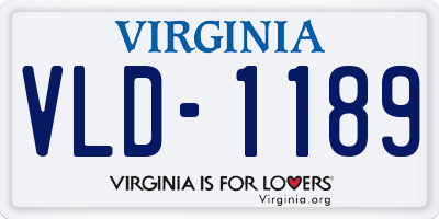 VA license plate VLD1189