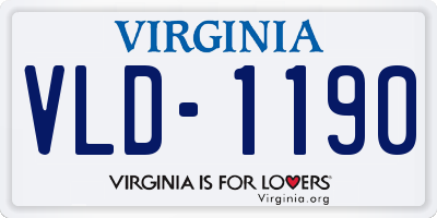 VA license plate VLD1190