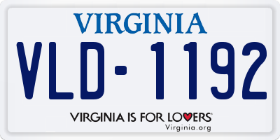 VA license plate VLD1192