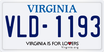VA license plate VLD1193