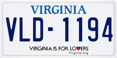 VA license plate VLD1194
