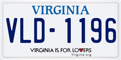 VA license plate VLD1196