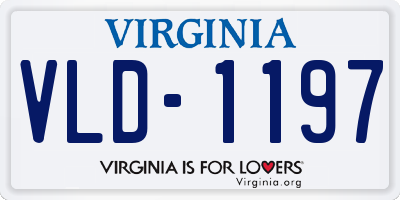 VA license plate VLD1197