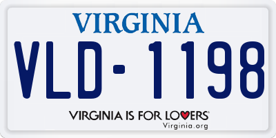 VA license plate VLD1198