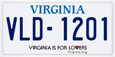 VA license plate VLD1201