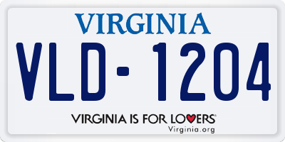 VA license plate VLD1204