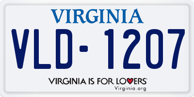 VA license plate VLD1207