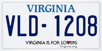 VA license plate VLD1208