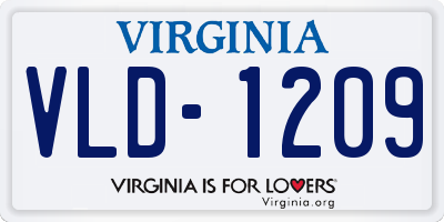 VA license plate VLD1209
