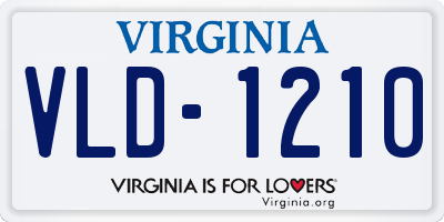 VA license plate VLD1210