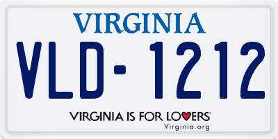VA license plate VLD1212