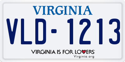 VA license plate VLD1213