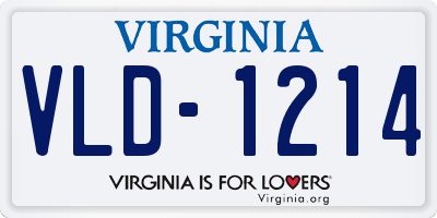 VA license plate VLD1214
