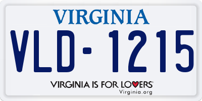 VA license plate VLD1215