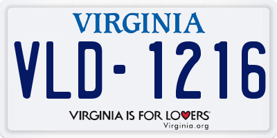 VA license plate VLD1216