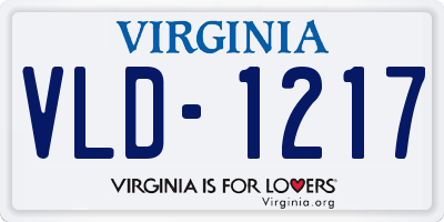 VA license plate VLD1217